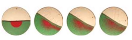 Mixing of particles in a rotating cylinder. (Hajra and Khakhar, Phys. Fluids, 2005)